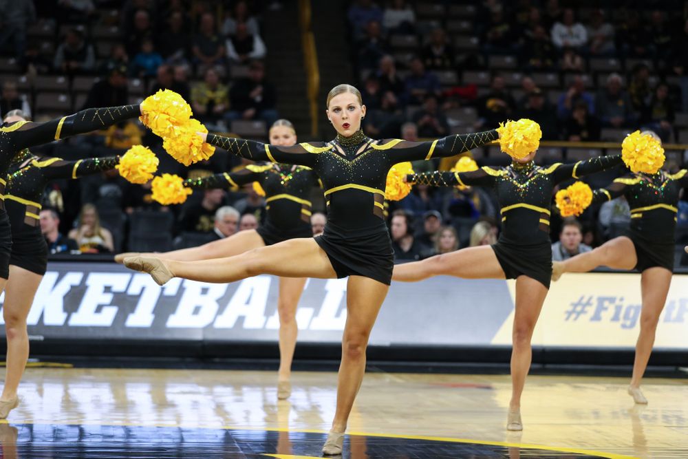 The Iowa Dance Team performs at halftime of the Iowa Hawkeyes game against North Florida Thursday, November 21, 2019 at Carver-Hawkeye Arena. (Brian Ray/hawkeyesports.com)