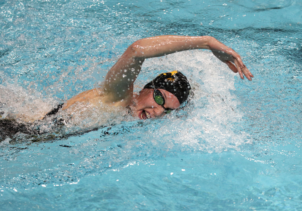 Iowa's Allyssa Fluit swims the 200-yard freestyle against the Iowa State Cyclones in the Iowa Corn Cy-Hawk Series Friday, December 7, 2018 at at the Campus Recreation and Wellness Center. (Brian Ray/hawkeyesports.com)