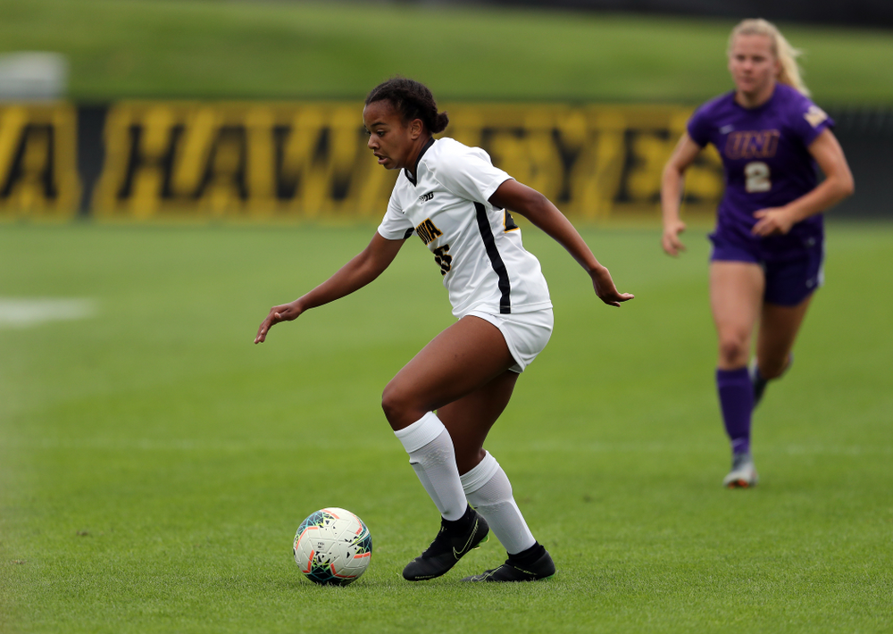 Iowa Hawkeyes midfielder/forward Melina Hegelheimer (26) during a 6-1 win over Northern Iowa Sunday, August 25, 2019 at the Iowa Soccer Complex. (Brian Ray/hawkeyesports.com)