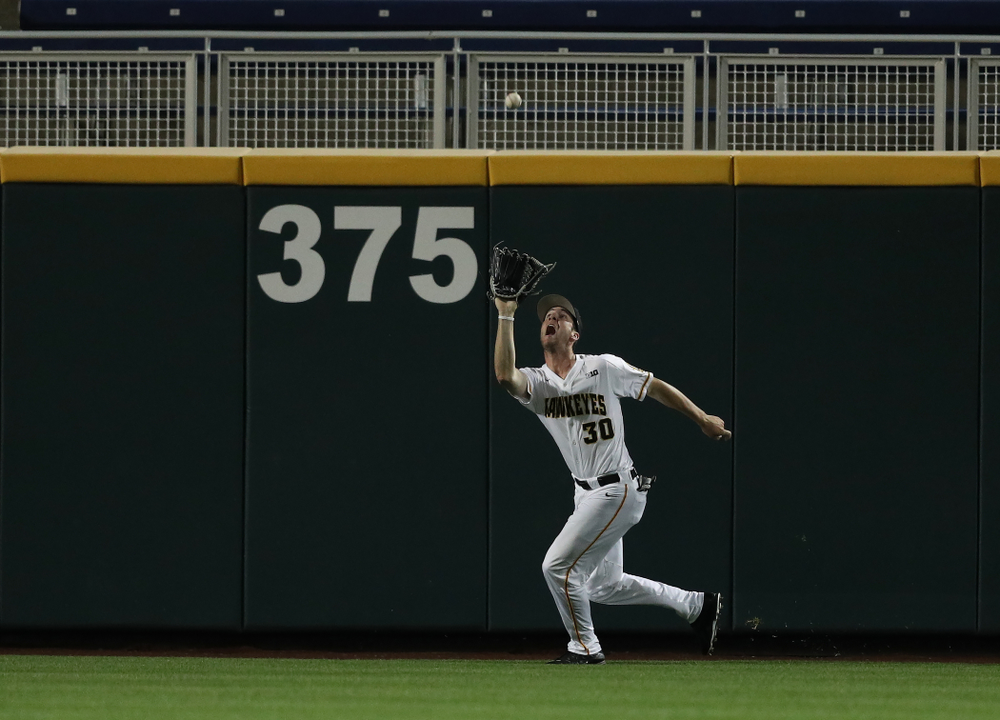 Iowa Hawkeyes Connor McCaffery (30) against the Minnesota Golden Gophers in the Big Ten Baseball Tournament Friday, May 24, 2019 at TD Ameritrade Park in Omaha, Neb. (Brian Ray/hawkeyesports.com)
