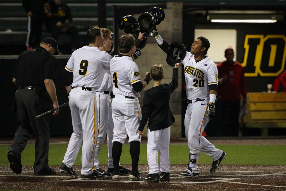 Iowa infielder Izaya Fullard (20) at game 1 vs Rutgers on Friday, April 5, 2019 at Duane Banks Field. (Lily Smith/hawkeyesports.com)