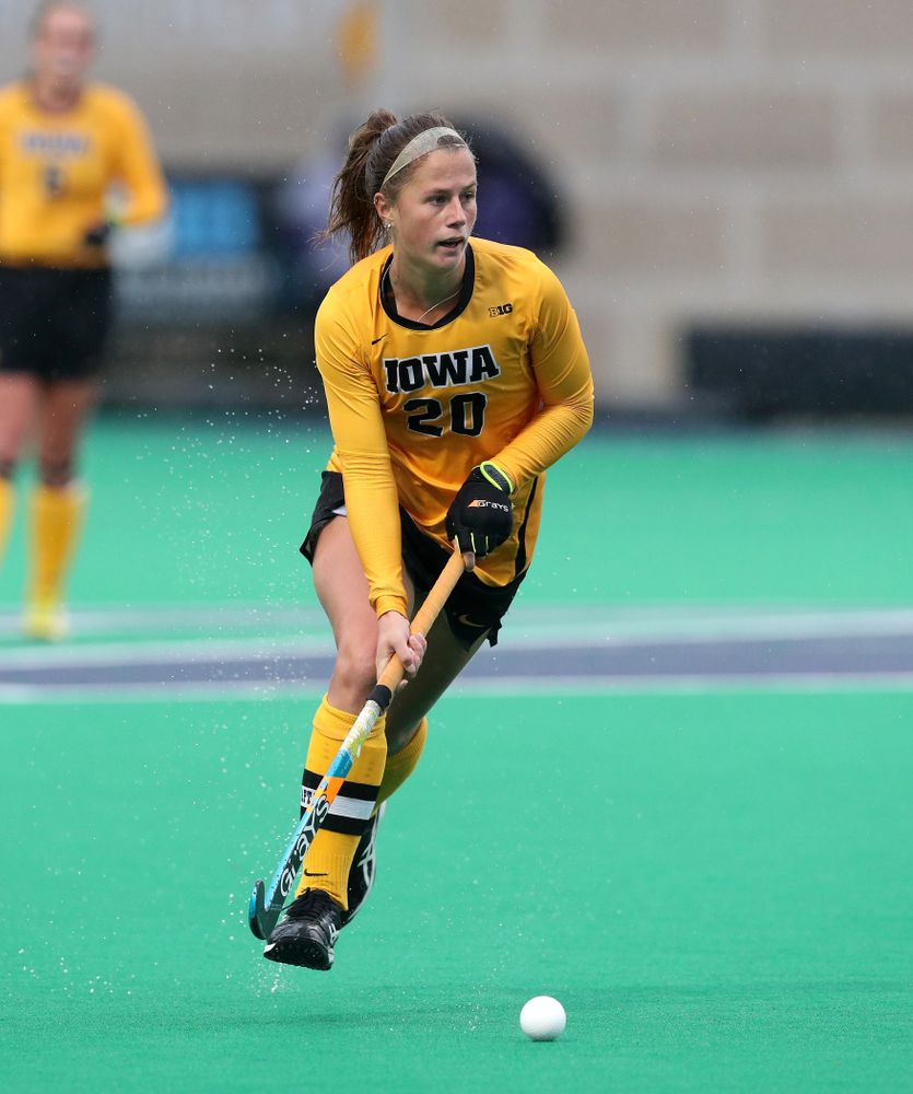 Iowa Hawkeyes Sophie Sunderland (20) against Maryland during the championship game of the Big Ten Tournament Sunday, November 4, 2018 at Lakeside Field in Evanston, Ill. (Brian Ray/hawkeyesports.com)