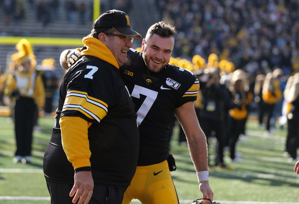 Iowa Hawkeyes punter Colten Rastetter (7) during Senior Day festivities before their game against the Illinois Fighting Illini Saturday, November 23, 2019 at Kinnick Stadium. (Brian Ray/hawkeyesports.com)