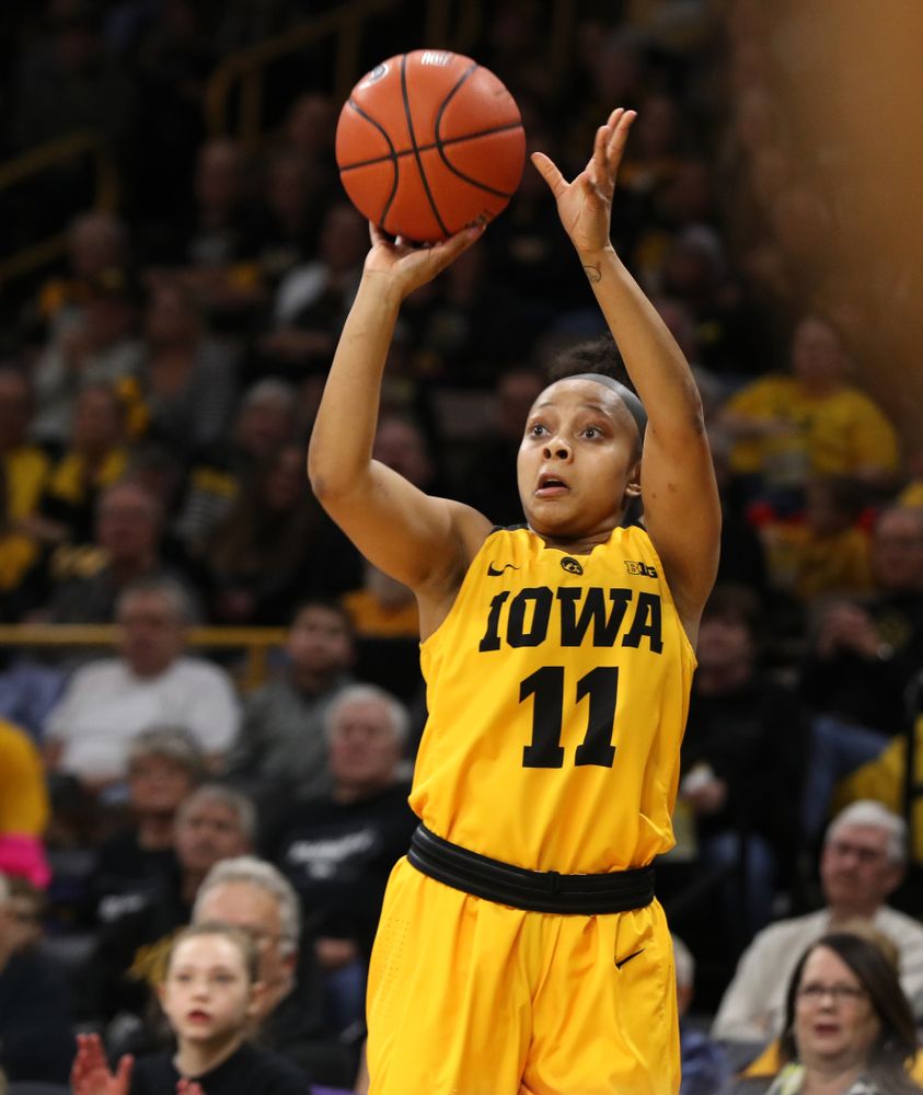 Iowa Hawkeyes guard Tania Davis (11) against the Northwestern Wildcats Sunday, March 3, 2019 at Carver-Hawkeye Arena. (Brian Ray/hawkeyesports.com)
