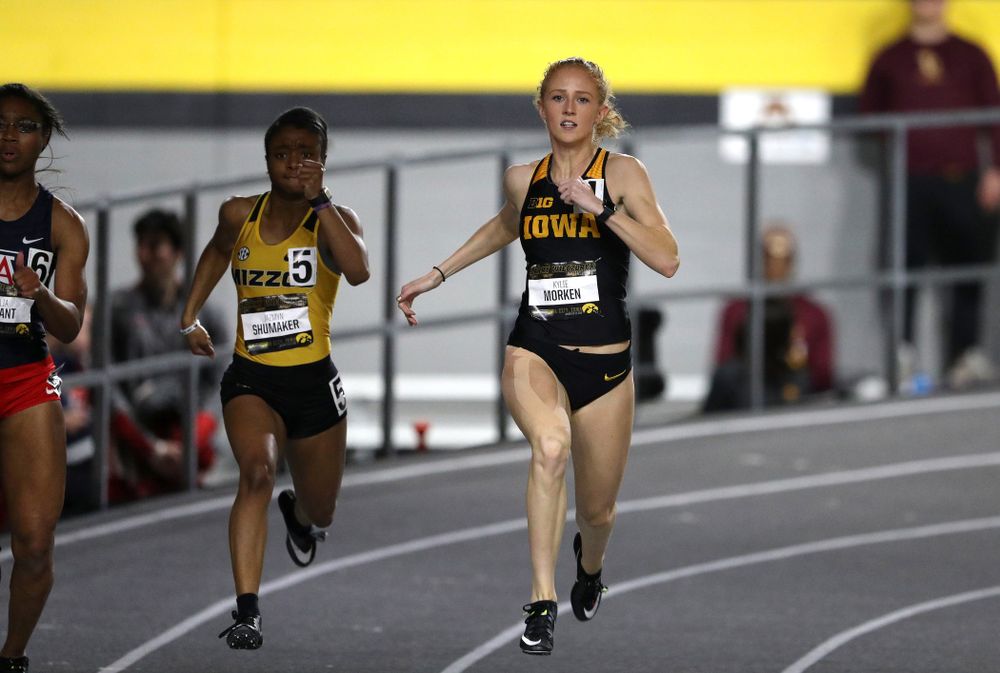 Iowa's Kylie Morken runs the 200-meters during the 2019 Larry Wieczorek Invitational Friday, January 18, 2019 at the Hawkeye Tennis and Recreation Center. (Brian Ray/hawkeyesports.com)