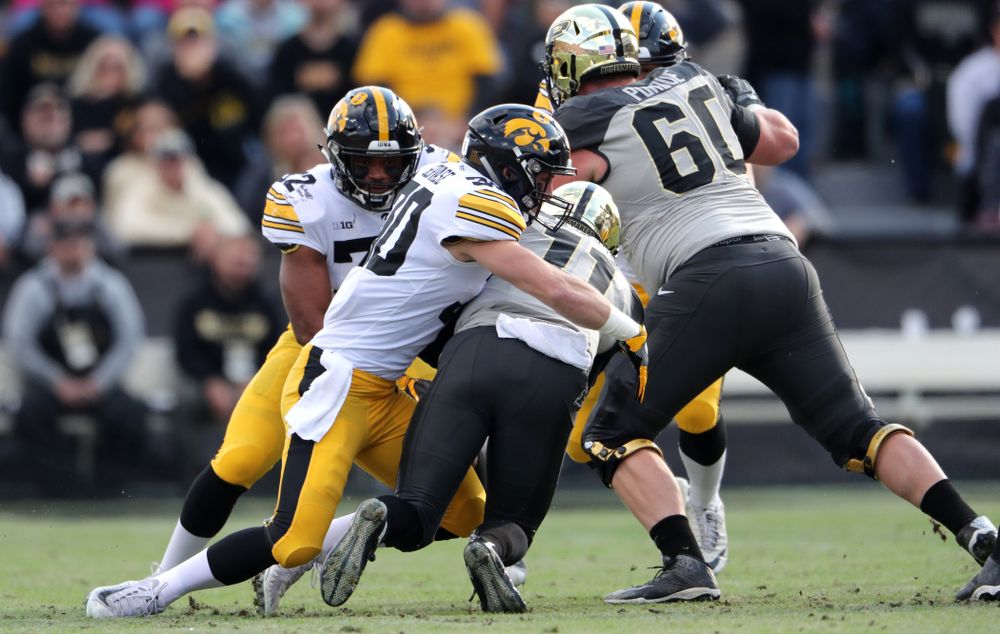Iowa Hawkeyes defensive back Jake Gervase (30) against the Purdue Boilermakers Saturday, November 3, 2018 Ross Ade Stadium in West Lafayette, Ind. (Brian Ray/hawkeyesports.com)