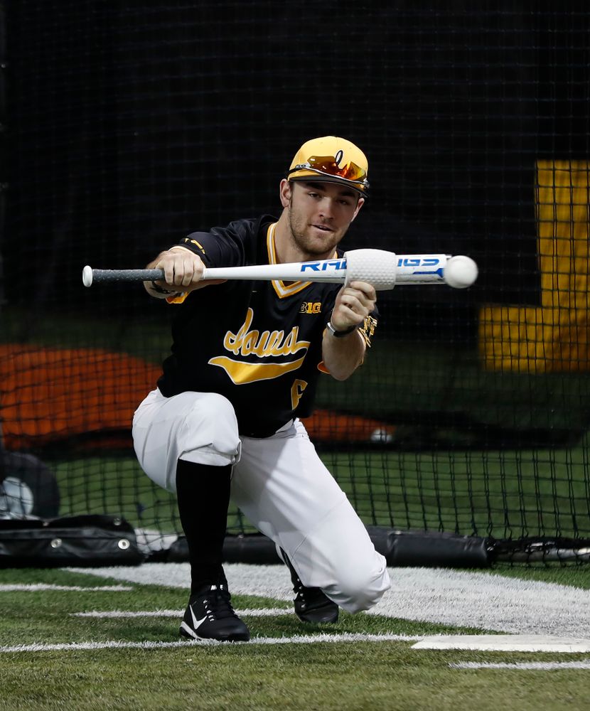 Iowa Hawkeyes outfielder Justin Jenkins (6) during the team's annual media day Thursday, February 8, 2018 in the indoor practice facility. (Brian Ray/hawkeyesports.com)