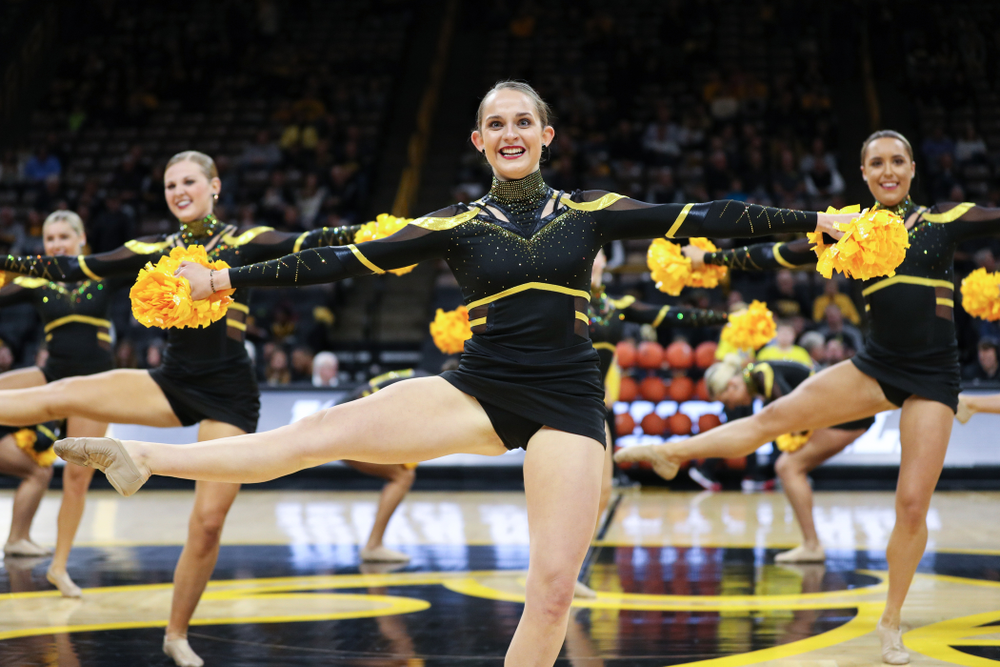 The Iowa Dance Team performs at halftime of the Iowa Hawkeyes game against North Florida Thursday, November 21, 2019 at Carver-Hawkeye Arena. (Brian Ray/hawkeyesports.com)