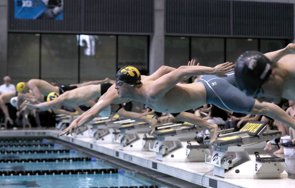 Iowa's Caleb Babb competes in the 200-yard breaststroke during the 2019 Big Ten Men's Swimming and Diving Championships Saturday, March 2, 2019 at the Campus Wellness and Recreation Center. (Brian Ray/hawkeyesports.com)