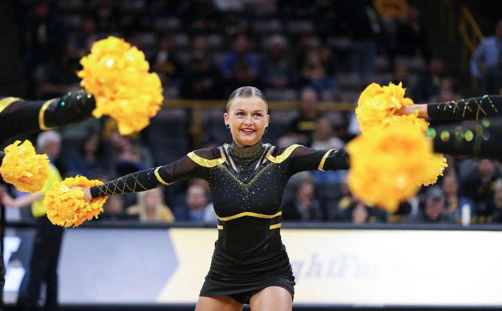 The Iowa Dance Team performs at halftime of the Iowa Hawkeyes game against North Florida Thursday, November 21, 2019 at Carver-Hawkeye Arena. (Brian Ray/hawkeyesports.com)