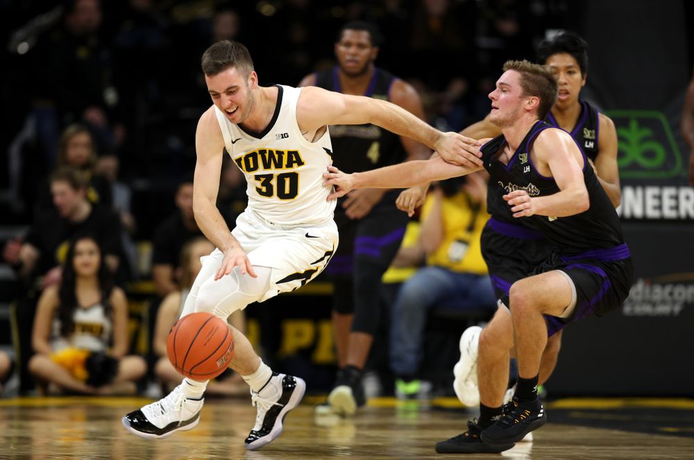Iowa Hawkeyes guard Connor McCaffery (30) against the Western Carolina Catamounts Tuesday, December 18, 2018 at Carver-Hawkeye Arena. (Brian Ray/hawkeyesports.com)