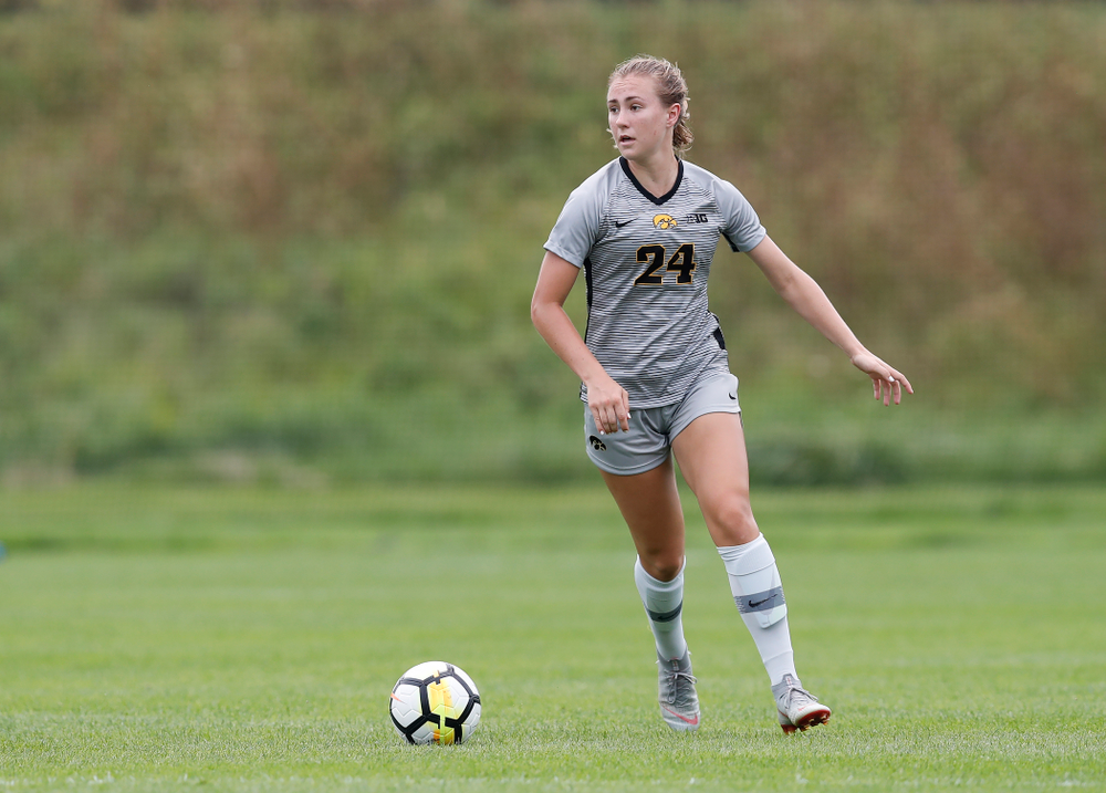 Iowa Hawkeyes Sara Wheaton (24) against Indiana State Sunday, August 26, 2018 at the Iowa Soccer Complex. (Brian Ray/hawkeyesports.com)