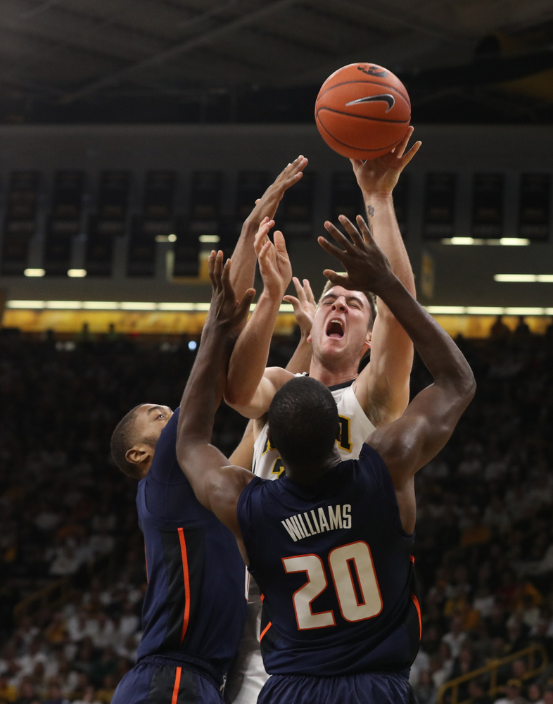 Iowa Hawkeyes guard Connor McCaffery (30) against the Illinois Fighting Illini Sunday, January 20, 2019 at Carver-Hawkeye Arena. (Brian Ray/hawkeyesports.com)