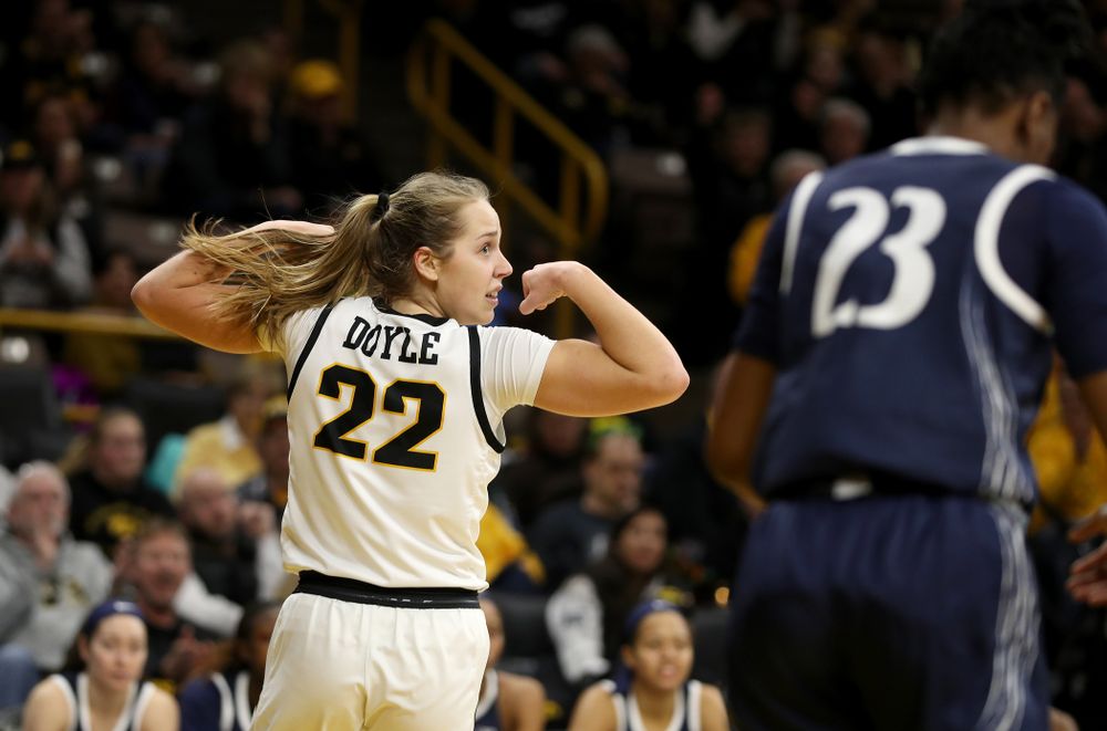 Iowa Hawkeyes guard Kathleen Doyle (22) against Penn State Saturday, February 22, 2020 at Carver-Hawkeye Arena. (Brian Ray/hawkeyesports.com)