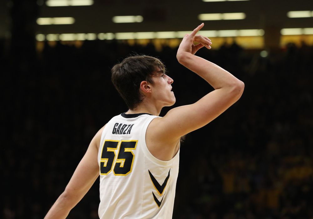 Iowa Hawkeyes forward Luka Garza (55) against the Michigan Wolverines Friday, February 1, 2019 at Carver-Hawkeye Arena. (Brian Ray/hawkeyesports.com)