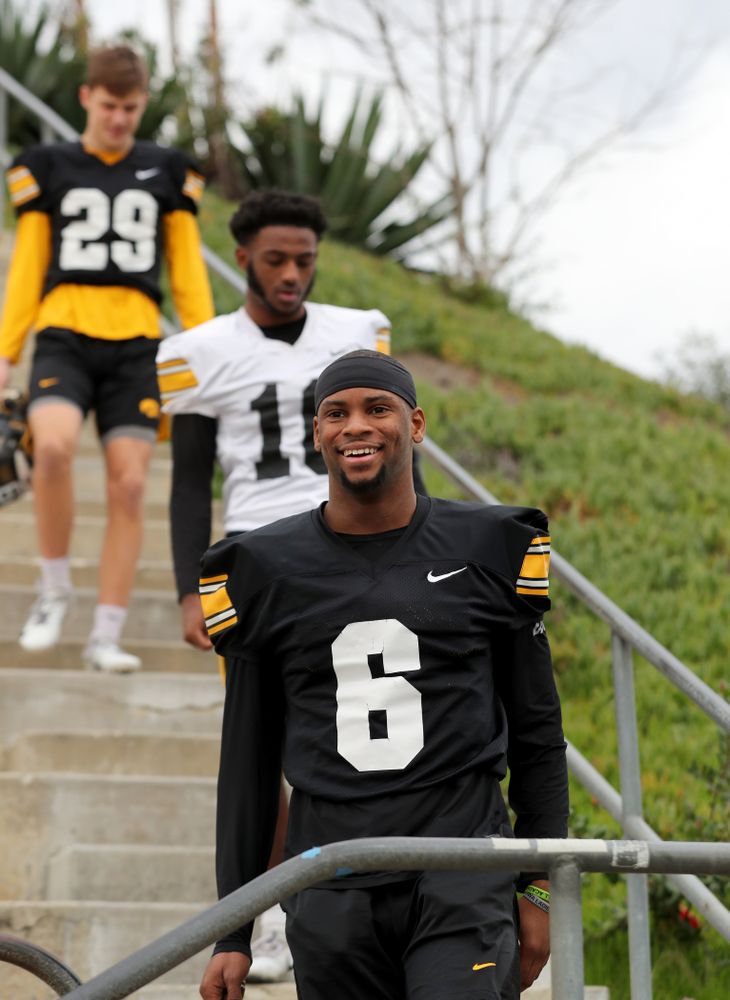 Iowa Hawkeyes wide receiver Ihmir Smith-Marsette (6) before practice Sunday, December 22, 2019 at Mesa College in San Diego. (Brian Ray/hawkeyesports.com)