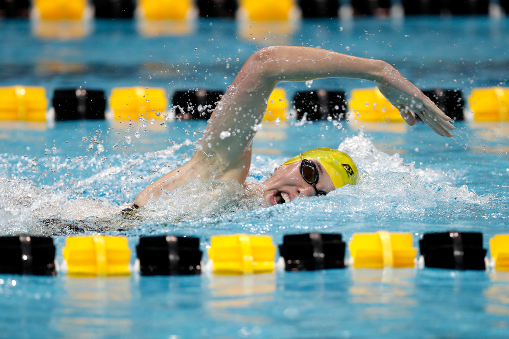 Allyssa Fluit swims the 200 yard freestyle during the Black and Gold Intrasquad Saturday, September 29, 2018 at the Campus Recreation and Wellness Center. (Brian Ray/hawkeyesports.com)