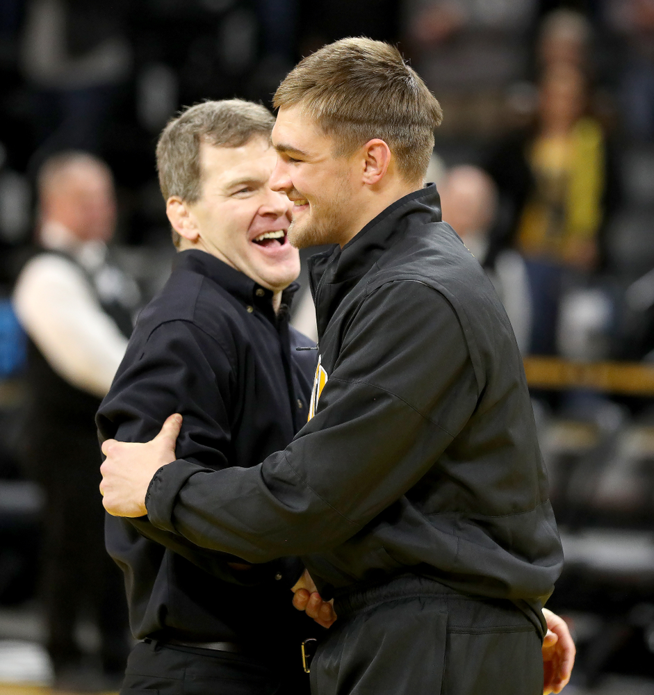Iowa’s John Keegan Shaw during senior day activities Sunday, February 23, 2020 at Carver-Hawkeye Arena. (Brian Ray/hawkeyesports.com)