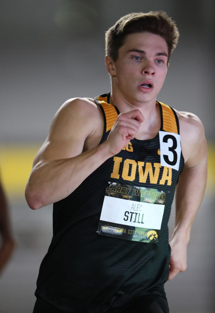 Iowa's Alec Still runs the 600 meter premier during the 2019 Larry Wieczorek Invitational Friday, January 18, 2019 at the Hawkeye Tennis and Recreation Center. (Brian Ray/hawkeyesports.com)