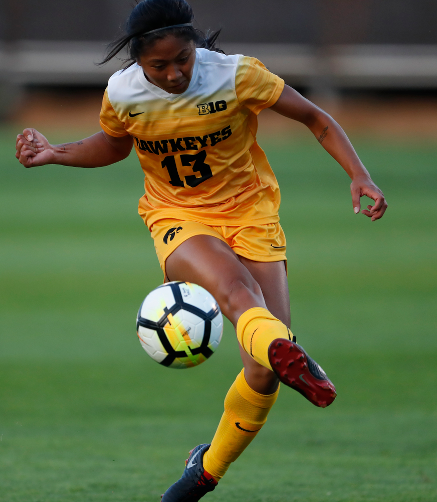 Iowa Hawkeyes Bianca Acuario (13) against the Missouri Tigers Friday, August 17, 2018 at the Iowa Soccer Complex. (Brian Ray/hawkeyesports.com)