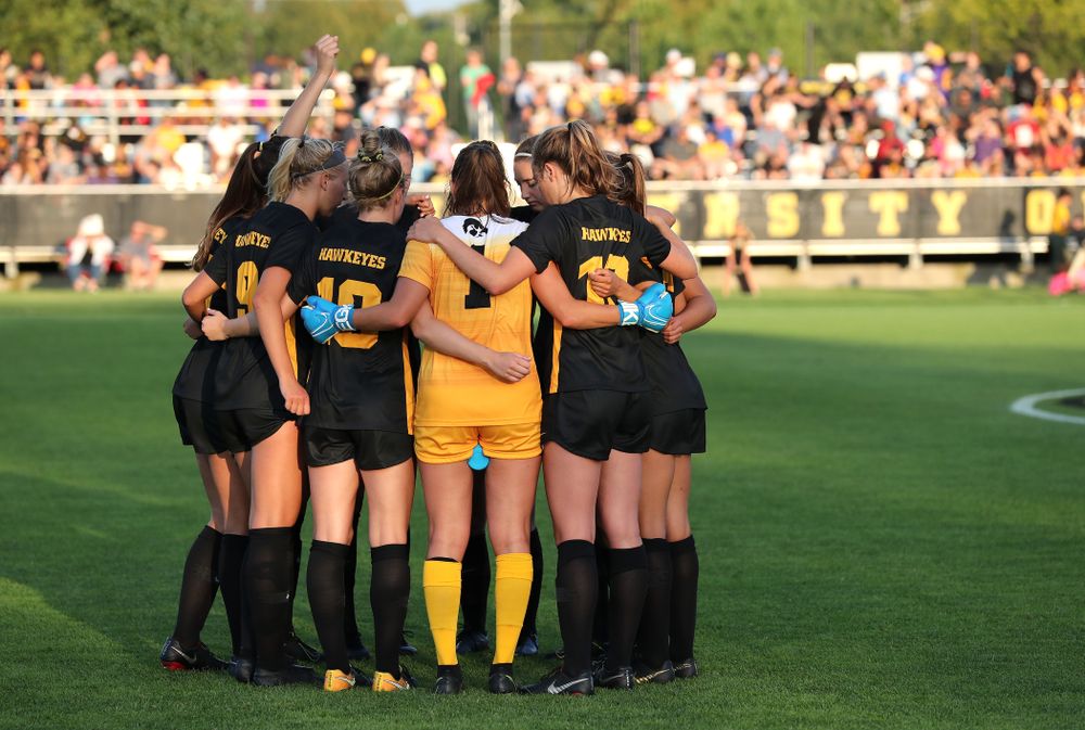 The Iowa Hawkeyes before their 2-1 victory over the Iowa State Cyclones Thursday, August 29, 2019 in the Iowa Corn Cy-Hawk series at the Iowa Soccer Complex. (Brian Ray/hawkeyesports.com)