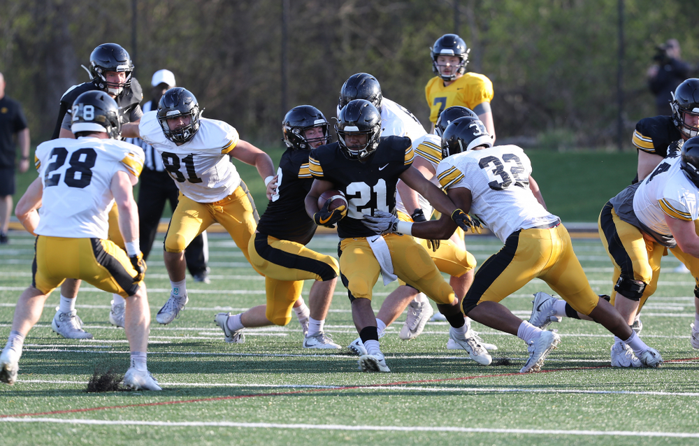 Iowa Hawkeyes running back Ivory Kelly-Martin (21) during the teamÕs final spring practice Friday, April 26, 2019 at the Kenyon Football Practice Facility. (Brian Ray/hawkeyesports.com)