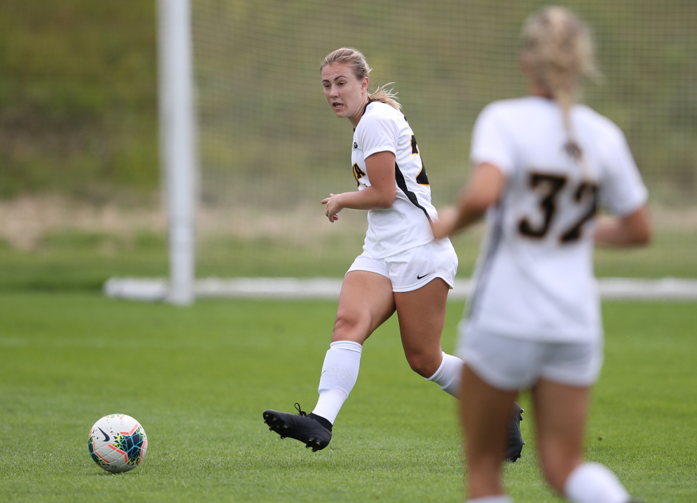 Iowa Hawkeyes defender Sara Wheaton (24) during a 6-1 win over Northern Iowa Sunday, August 25, 2019 at the Iowa Soccer Complex. (Brian Ray/hawkeyesports.com)