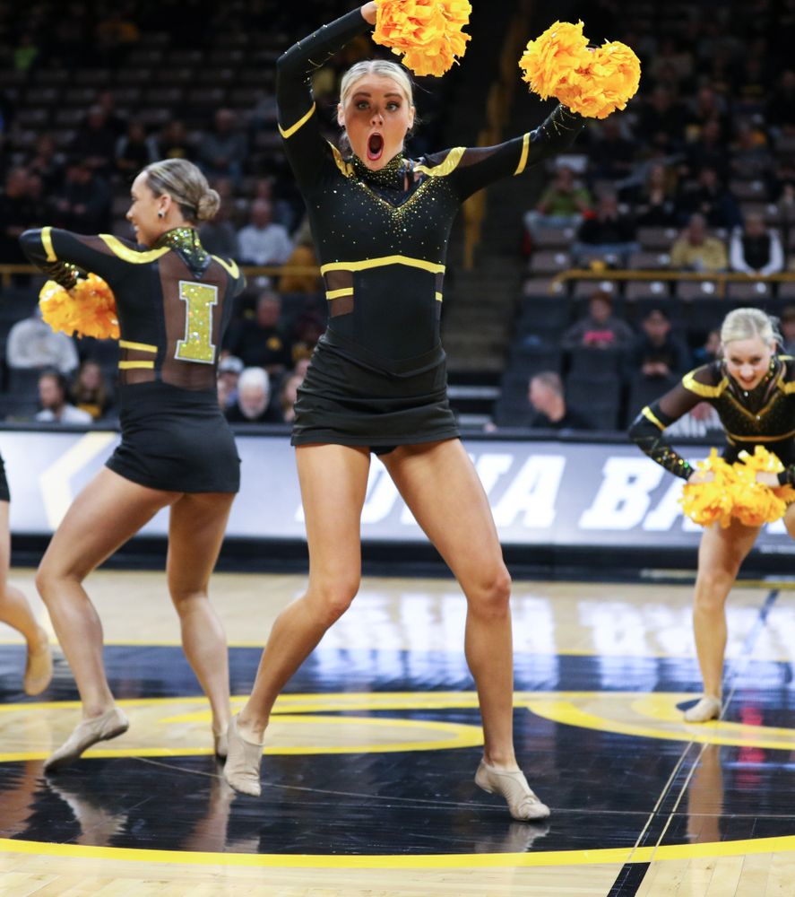 The Iowa Dance Team performs at halftime of the Iowa Hawkeyes game against North Florida Thursday, November 21, 2019 at Carver-Hawkeye Arena. (Brian Ray/hawkeyesports.com)