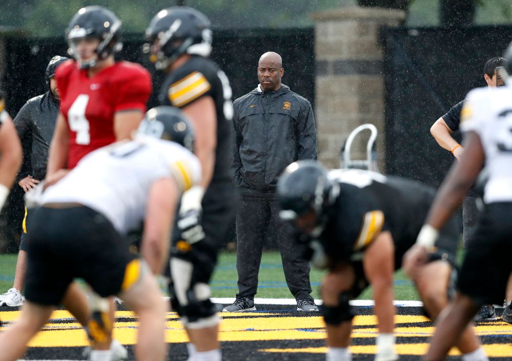 BTN's Howard Griffith during camp practice No. 15 Monday, August 20, 2018 at the Hansen Football Performance Center. (Brian Ray/hawkeyesports.com)