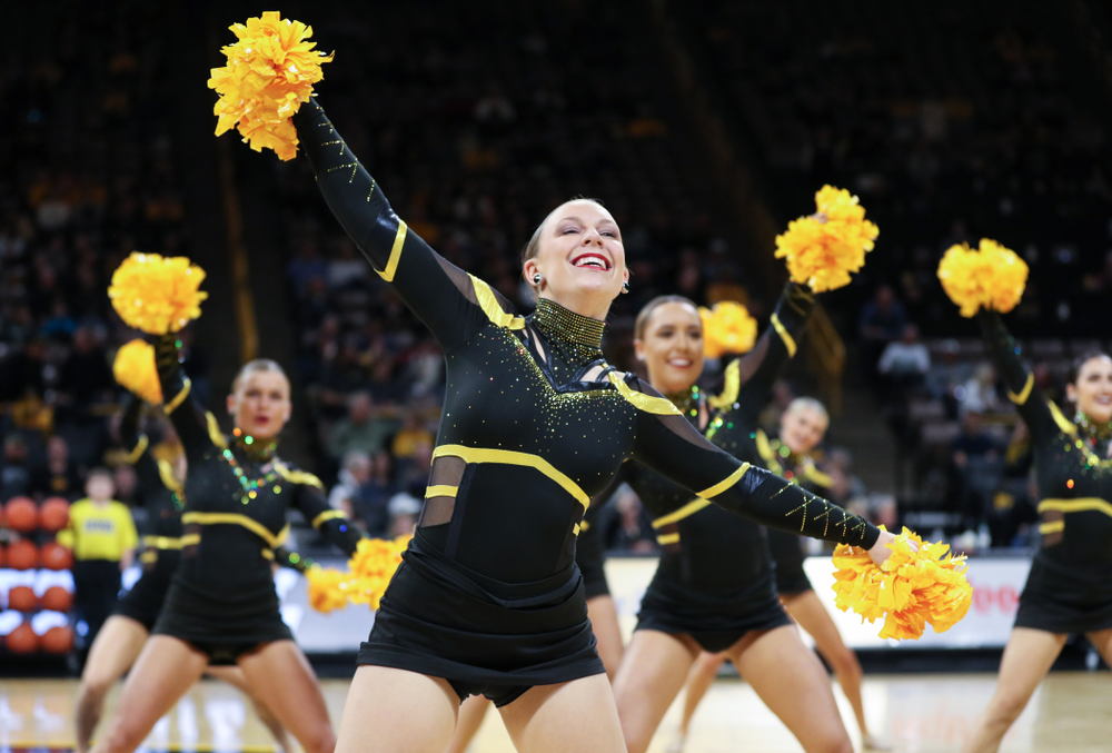 The Iowa Dance Team performs at halftime of the Iowa Hawkeyes game against North Florida Thursday, November 21, 2019 at Carver-Hawkeye Arena. (Brian Ray/hawkeyesports.com)