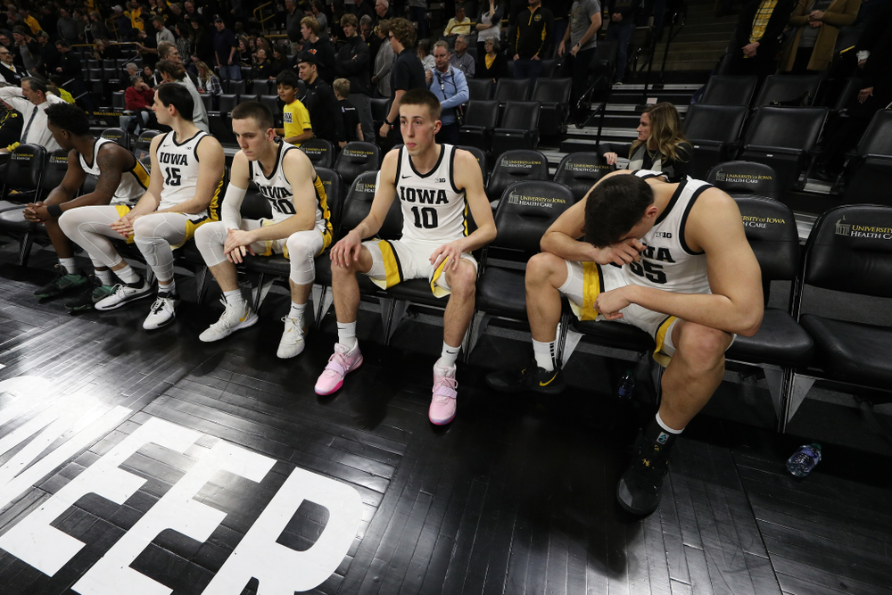 Iowa Hawkeyes forward Luka Garza (55) against the Ohio State Buckeyes Thursday, February 20, 2020 at Carver-Hawkeye Arena. (Brian Ray/hawkeyesports.com)