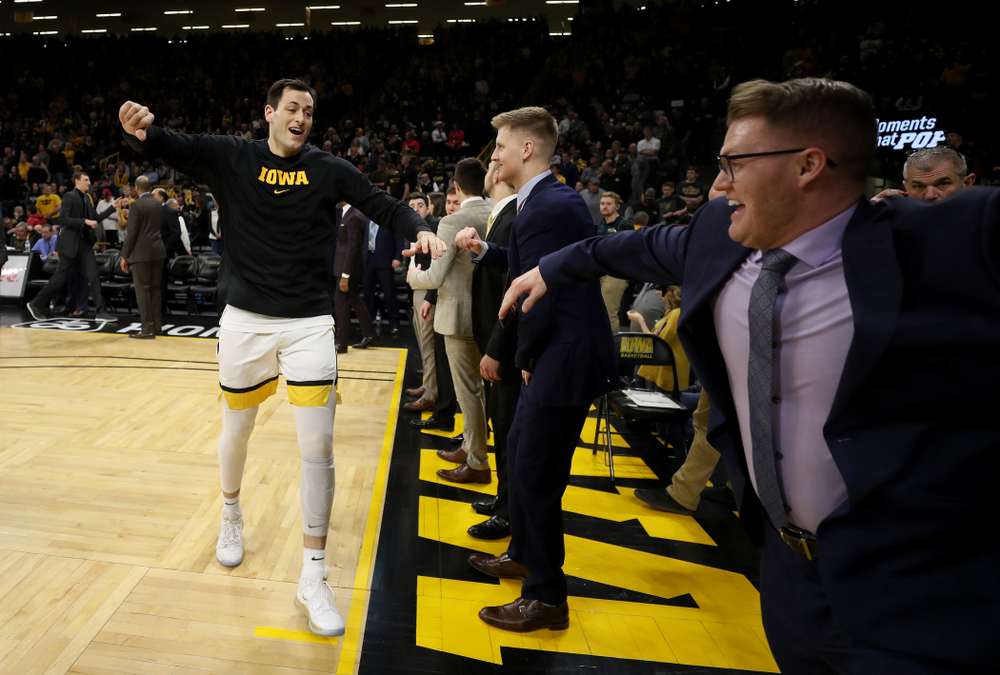 Iowa Hawkeyes forward Ryan Kriener (15) against the Purdue Boilermakers Tuesday, March 3, 2020 at Carver-Hawkeye Arena. (Brian Ray/hawkeyesports.com)