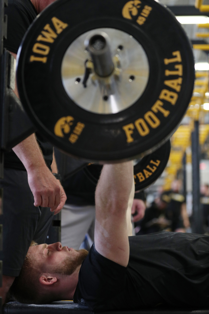 Iowa Hawkeyes defensive back Jake Gervase (30) during the teamÕs annual Pro Day Monday, March 25, 2019 at the Hansen Football Performance Center. (Brian Ray/hawkeyesports.com)