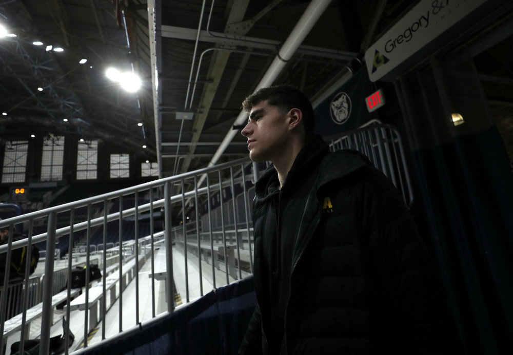 Iowa Hawkeyes forward Luka Garza (55) during practice at Hinkle Fieldhouse Wednesday, March 11, 2020 in Indianapolis. (Brian Ray/hawkeyesports.com)