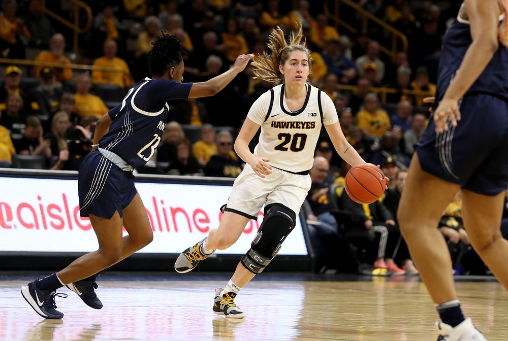 Iowa Hawkeyes guard Kate Martin (20) against Penn State Saturday, February 22, 2020 at Carver-Hawkeye Arena. (Brian Ray/hawkeyesports.com)