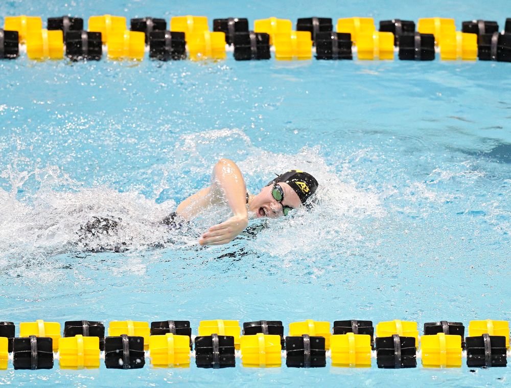 Iowa’s Lauren McDougall swims the women’s 200 yard freestyle preliminary event during the 2020 Women’s Big Ten Swimming and Diving Championships at the Campus Recreation and Wellness Center in Iowa City on Friday, February 21, 2020. (Stephen Mally/hawkeyesports.com)