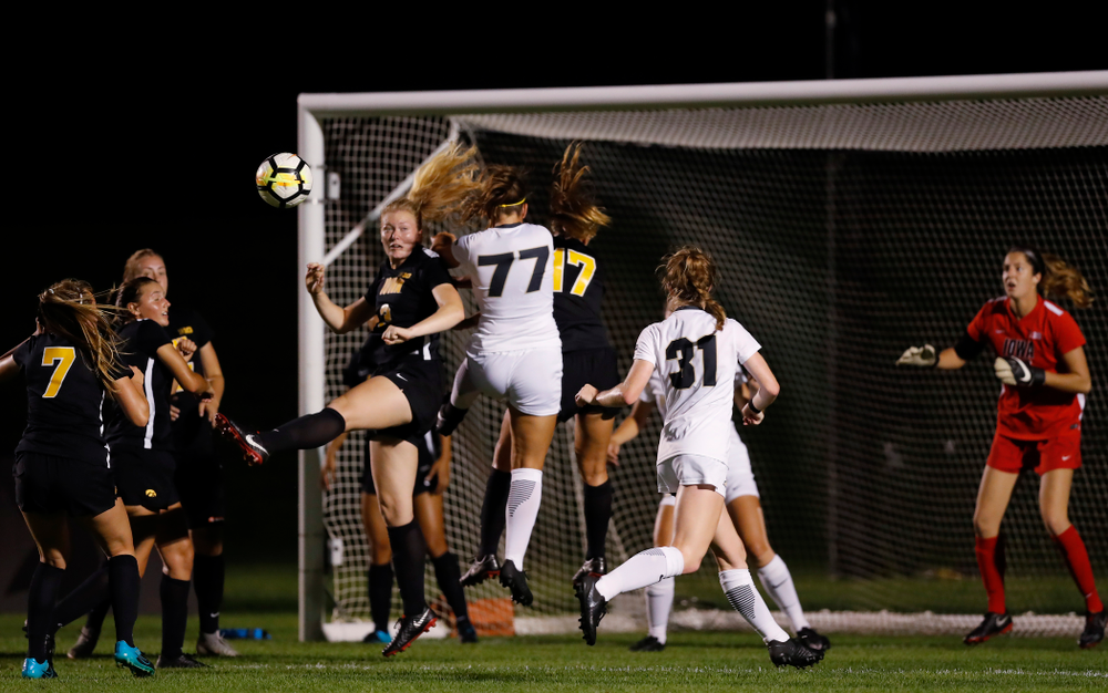 Iowa Hawkeyes Morgan Kemmerling (3) against the Purdue Boilermakers Thursday, September 20, 2018 at the Iowa Soccer Complex. (Brian Ray/hawkeyesports.com)