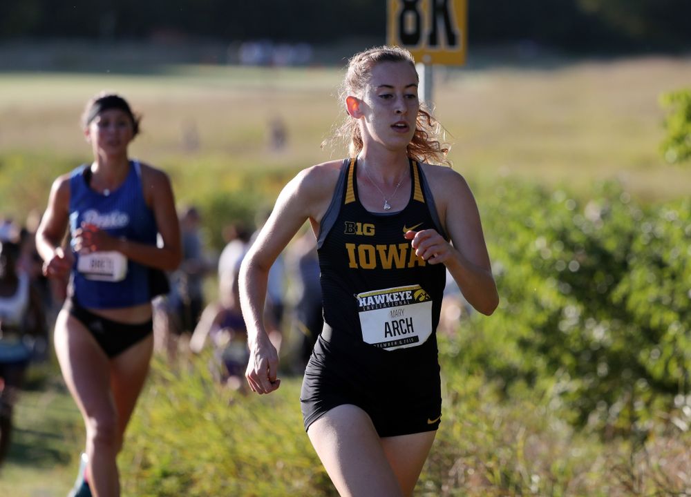 IowaÕs Mary Arch runs in the 2019 Hawkeye Invitational Friday, September 6, 2019 at the Ashton Cross Country Course. (Brian Ray/hawkeyesports.com)