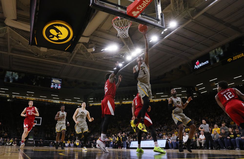 Iowa Hawkeyes guard Maishe Dailey (1) against the Nebraska Cornhuskers Sunday, January 6, 2019 at Carver-Hawkeye Arena. (Brian Ray/hawkeyesports.com)