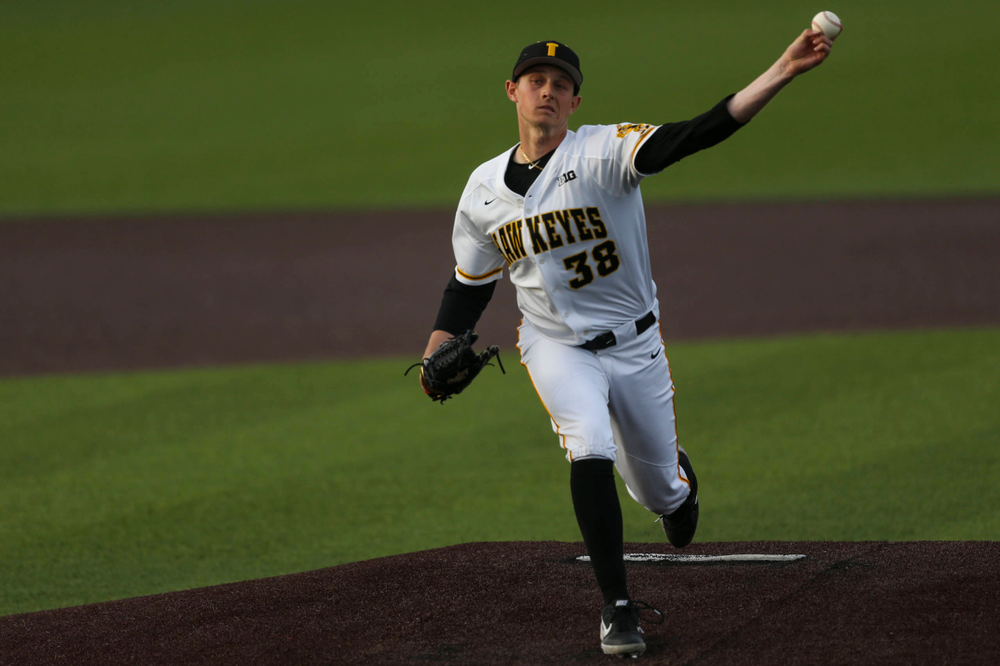 Iowa pitcher Trenton Wallace at baseball vs Milwaukee on Tuesday, April 23, 2019 at Duane Banks Field. (Lily Smith/hawkeyesports.com)