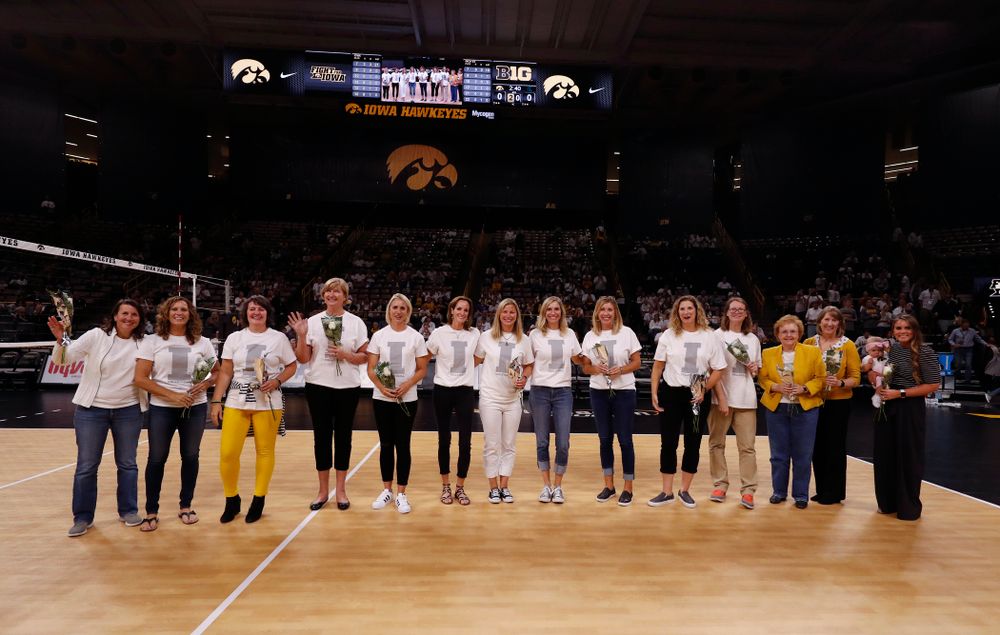 Former Hawkeye Volleyball players against the Michigan State Spartans Friday, September 21, 2018 at Carver-Hawkeye Arena. (Brian Ray/hawkeyesports.com)