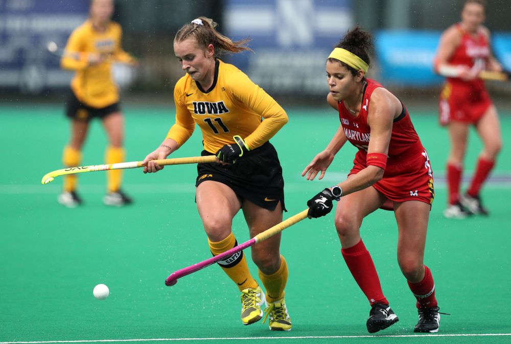 Iowa Hawkeyes Katie Birch (11) against Maryland during the championship game of the Big Ten Tournament Sunday, November 4, 2018 at Lakeside Field in Evanston, Ill. (Brian Ray/hawkeyesports.com)
