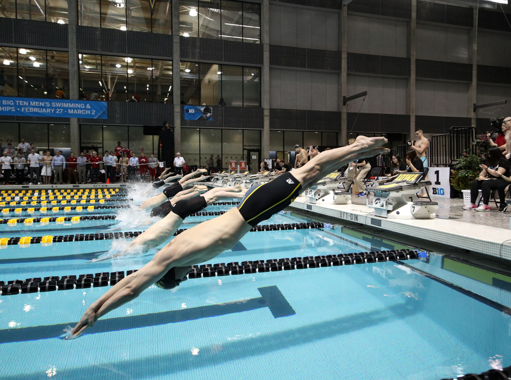 Iowa's William Scott swims the 50-yard freestyle during the bonus final of the second day at the 2019 Big Ten Swimming and Diving Championships Thursday, February 28, 2019 at the Campus Wellness and Recreation Center. (Brian Ray/hawkeyesports.com)