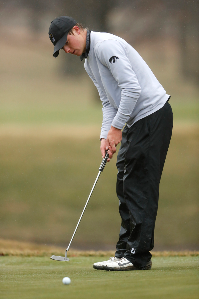 Iowa's Benton Weinberg during day two of the 2018 Hawkeye Invitational Friday, April 13, 2018 at Finkbine Golf Course. (Brian Ray/hawkeyesports.com)