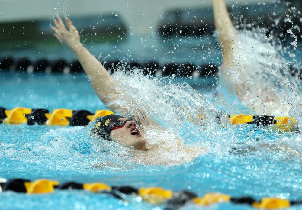 Iowa's Anze Fers Erzen swims the 200 yard Individual Medley Thursday, November 15, 2018 during the 2018 Hawkeye Invitational at the Campus Recreation and Wellness Center. (Brian Ray/hawkeyesports.com)