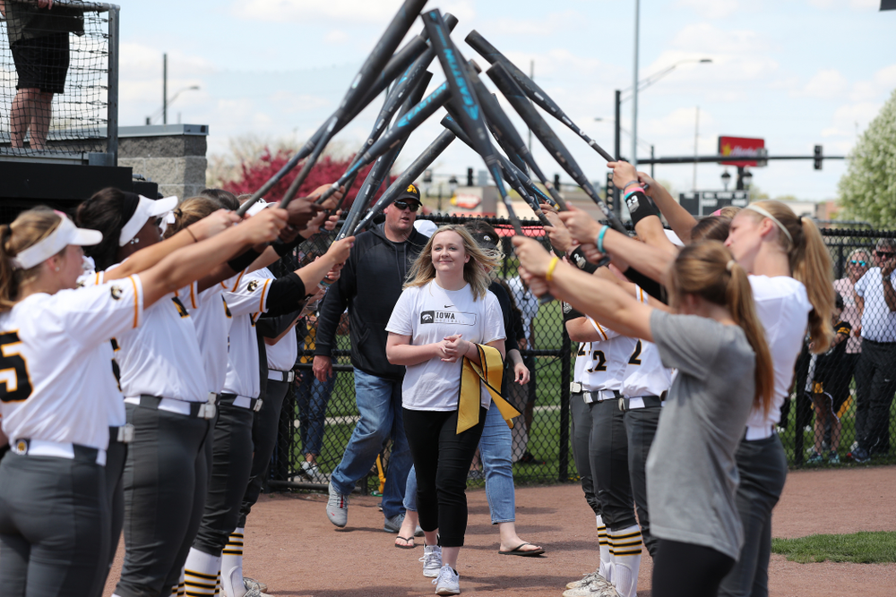 Senior Student Assistant Coach Brooke Rozier during senior day festivities following their game against the Ohio State Buckeyes Sunday, May 5, 2019 at Pearl Field. (Brian Ray/hawkeyesports.com)ic
