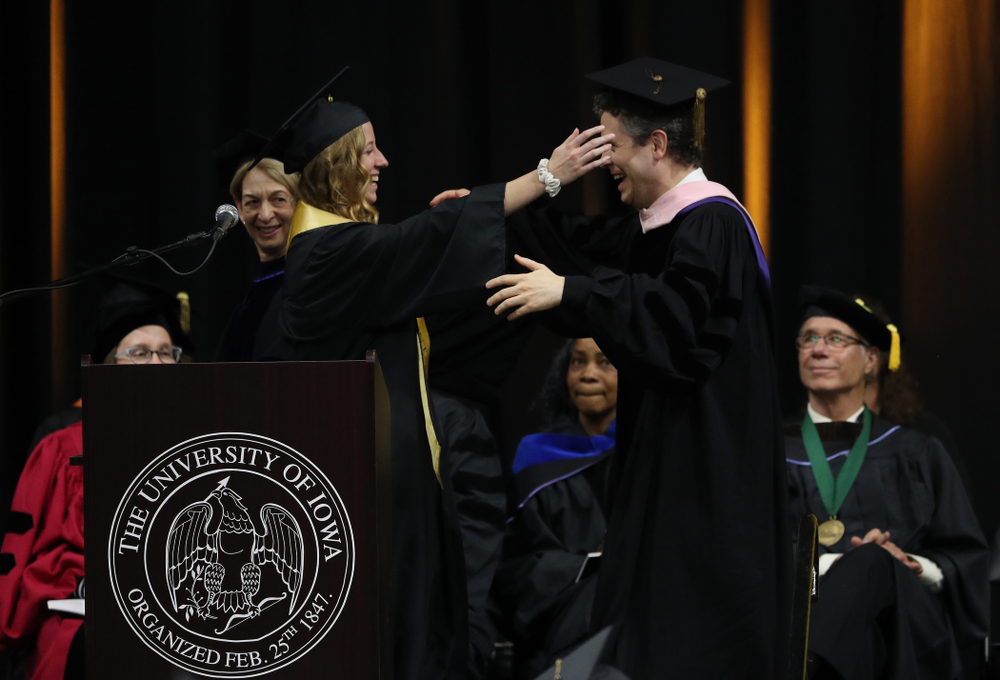Iowa WomenÕs Tennis player Montana Crawford during the College of Liberal Arts and Sciences spring commencement Saturday, May 11, 2019 at Carver-Hawkeye Arena. (Brian Ray/hawkeyesports.com)