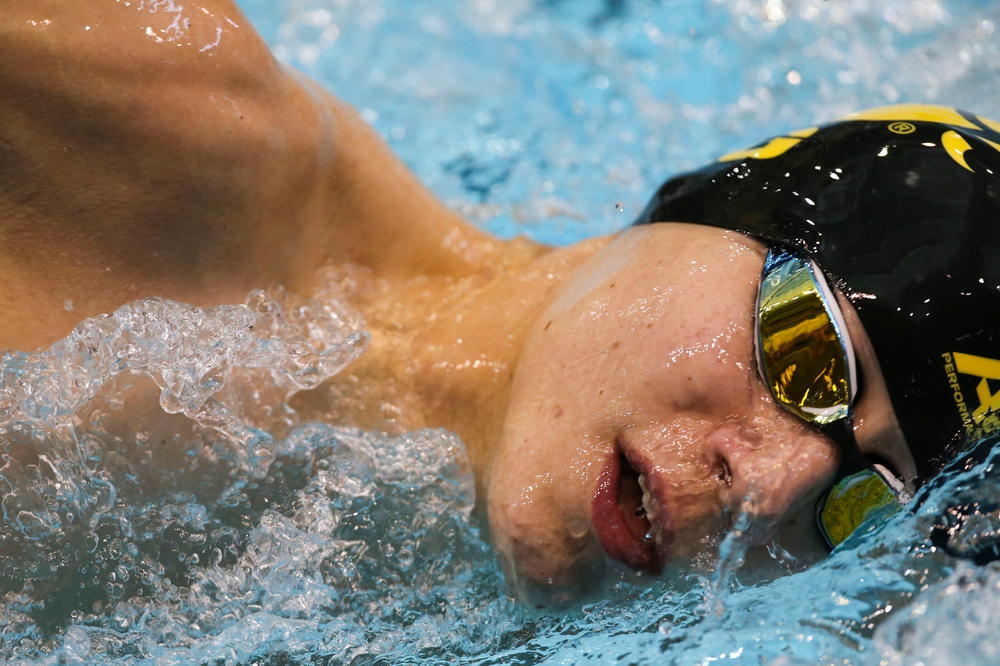 Iowa’s Andrew Fierke during Iowa swim and dive vs Minnesota on Saturday, October 26, 2019 at the Campus Wellness and Recreation Center. (Lily Smith/hawkeyesports.com)