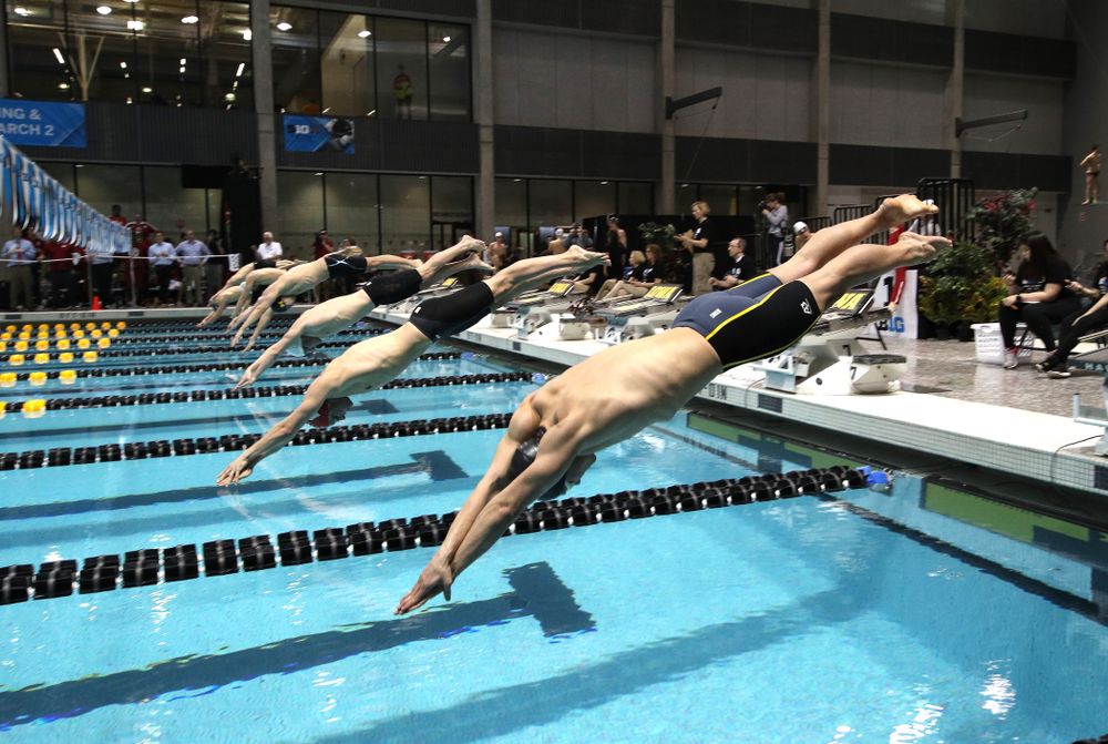 Iowa's Anze Fers Erzen swims the 200-yard IM during the bonus final of the second day at the 2019 Big Ten Swimming and Diving Championships Thursday, February 28, 2019 at the Campus Wellness and Recreation Center. (Brian Ray/hawkeyesports.com)