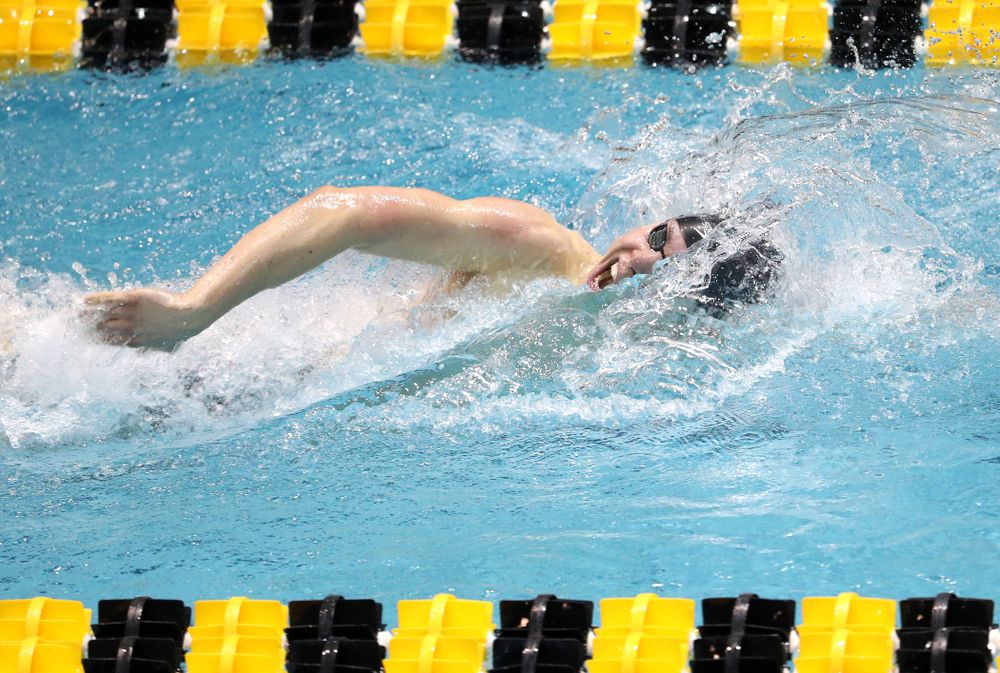Iowa's Mateusz Arndt swims the second leg of the 800 freestyle relay at the 2019 Big Ten Swimming and Diving meet Wednesday, February 27, 2019 at the Campus Wellness and Recreation Center. (Brian Ray/hawkeyesports.com)